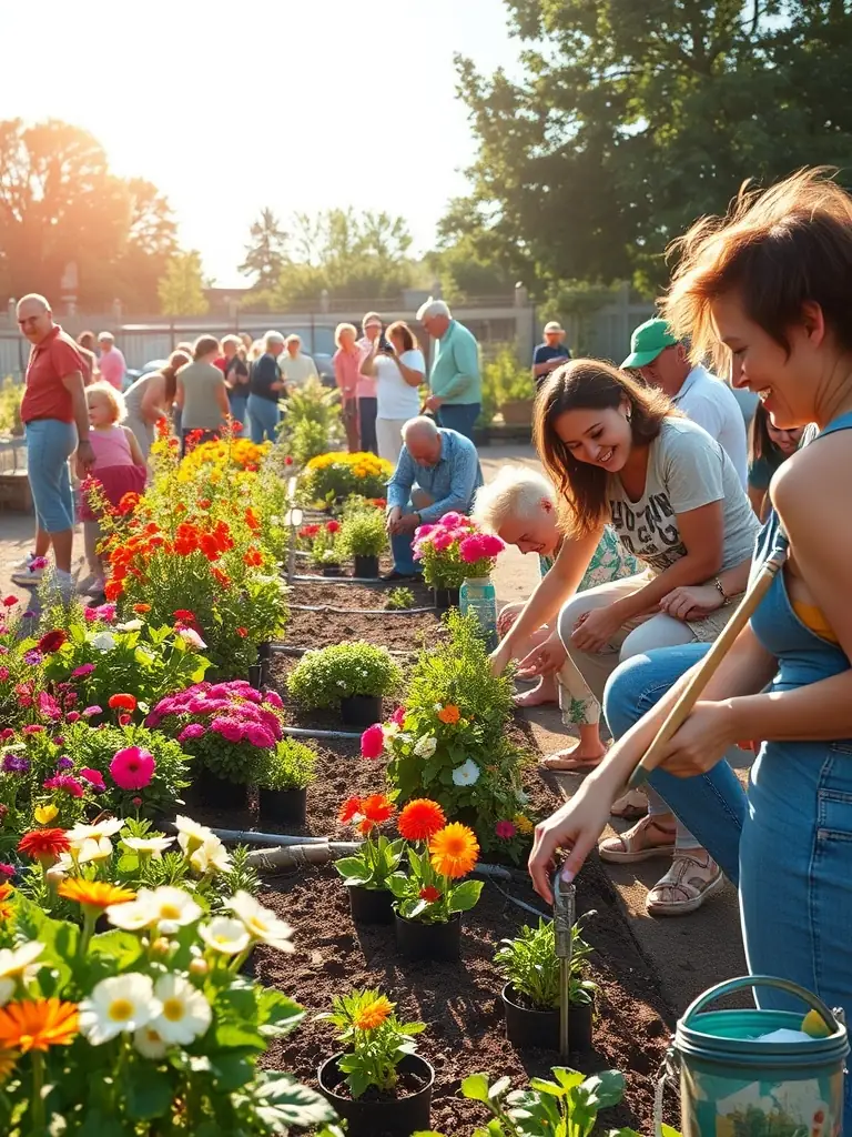 A photo of vulnerable individuals working in the gardens, showcasing the social inclusion aspect of Les Jardins de la Talbatiere's programs.